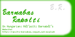 barnabas rapolti business card